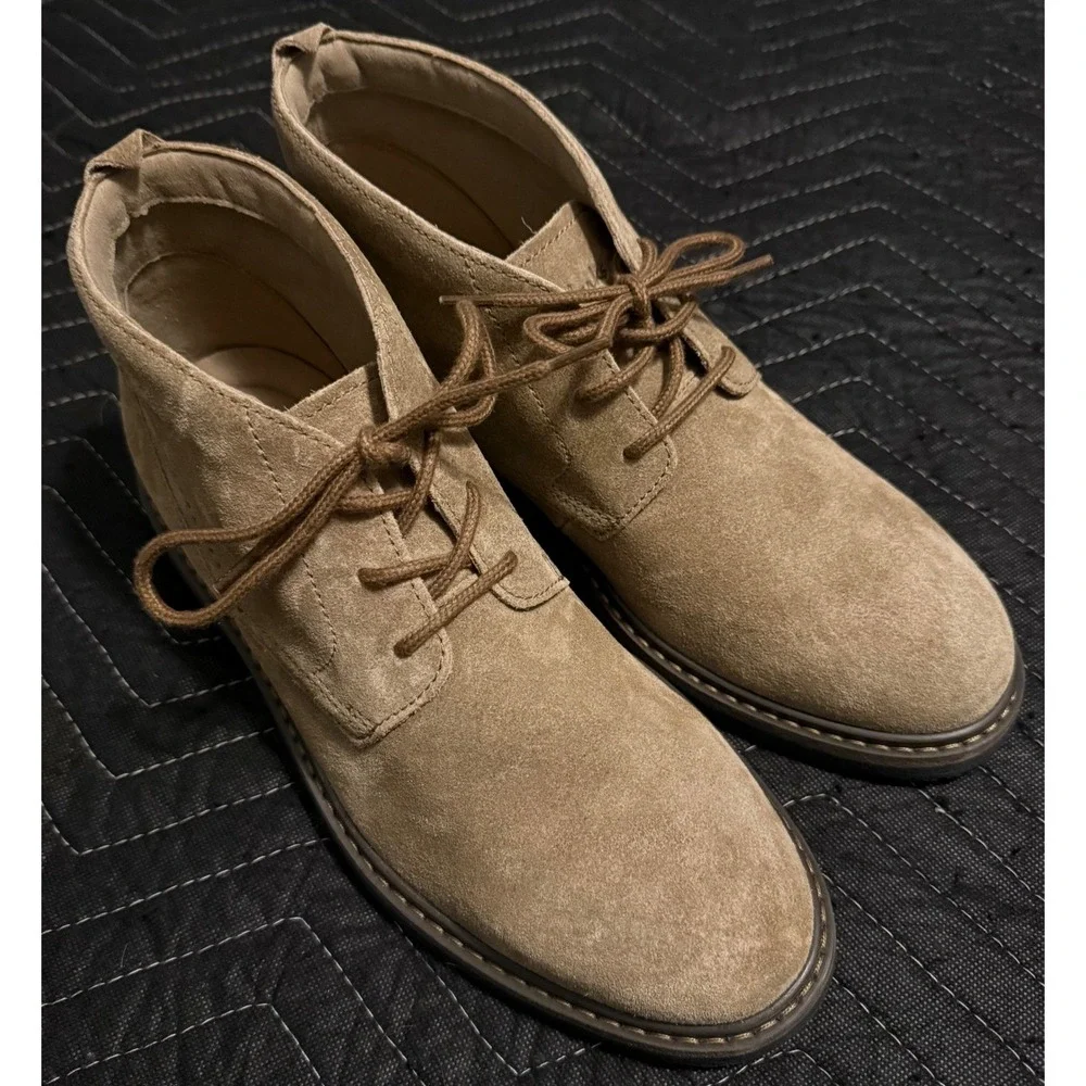 Clarks Newford Mid Chukka Boots Mens 8 Dark Sand Suede Lace Up 261837987070